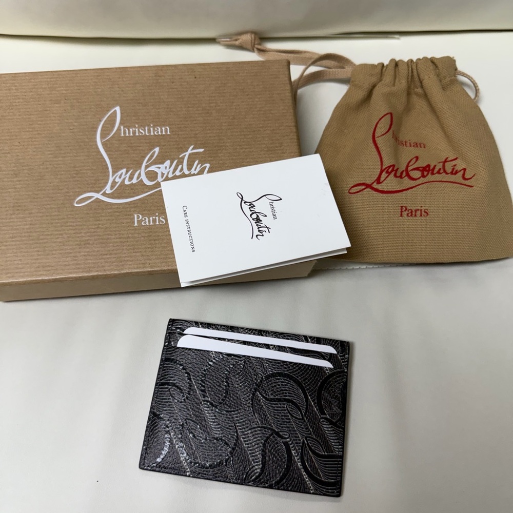 Christian Louboutin Black and Gray Card Holder